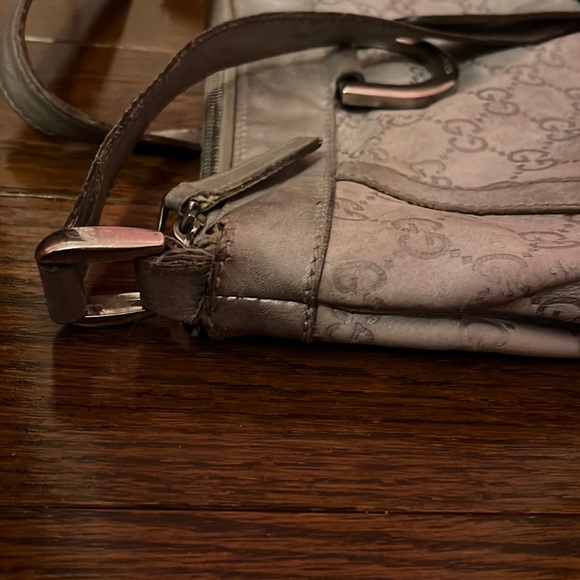 Authentic GUCCI Guccissima Abbey Shoulder Bag/Crossbody GG Leather 203257 Gray - Picture 5 of 13